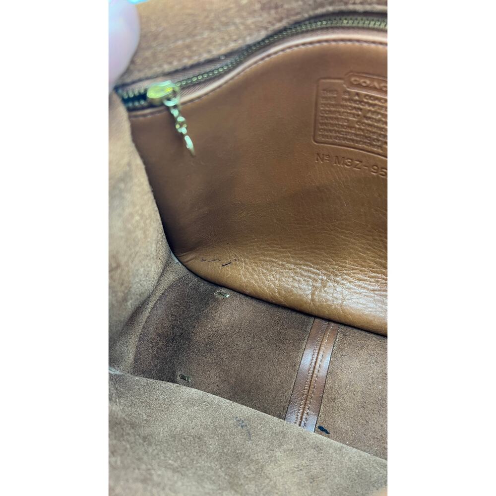 Vintage 90sCoach Stewardess Bag British Tan Leather Handbag Crossbody - Picture 7 of 13